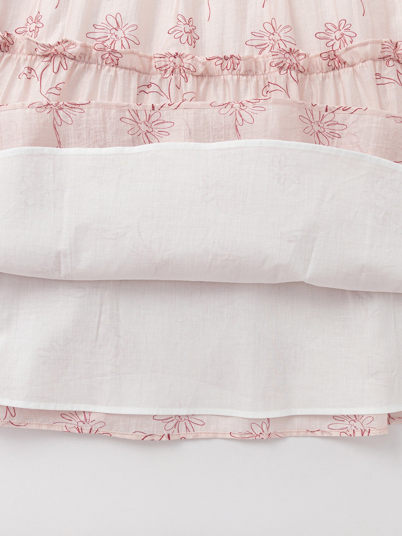 Balabala Girls Floral Tiered Dress Pink,White