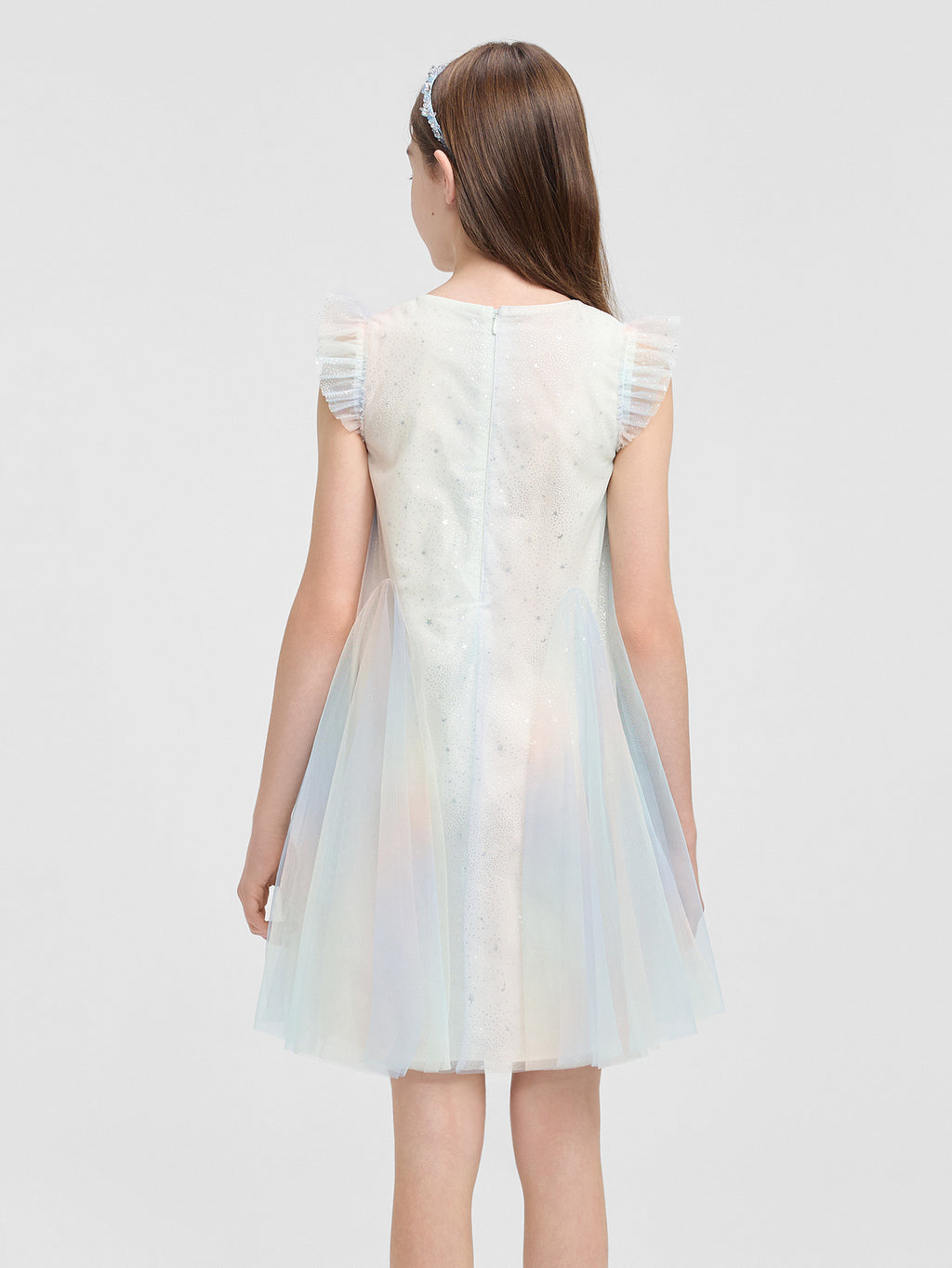 Balabala Girls Gradient Tulle Dress Blue,Pink
