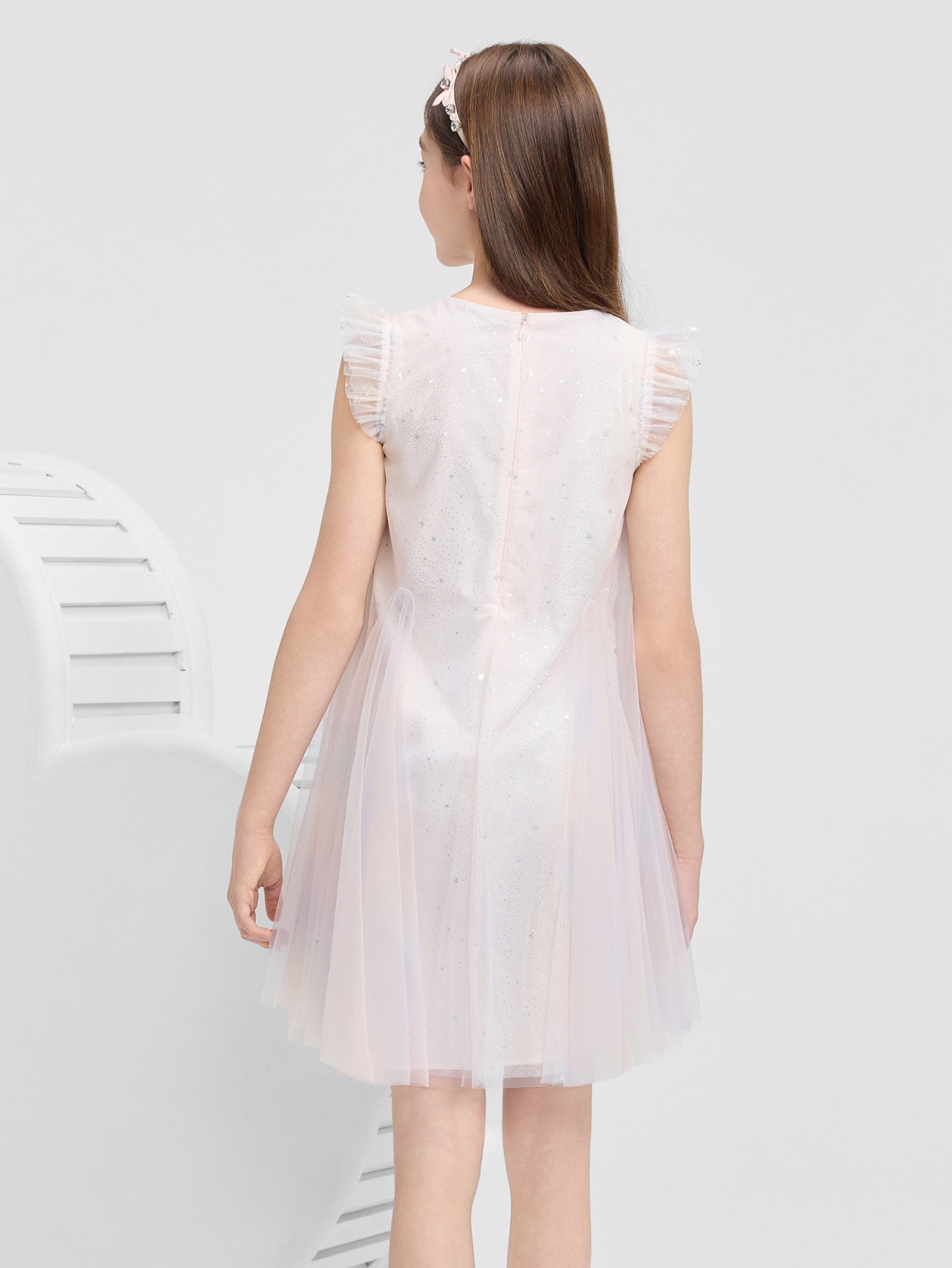 Balabala Girls Gradient Tulle Dress Blue,Pink