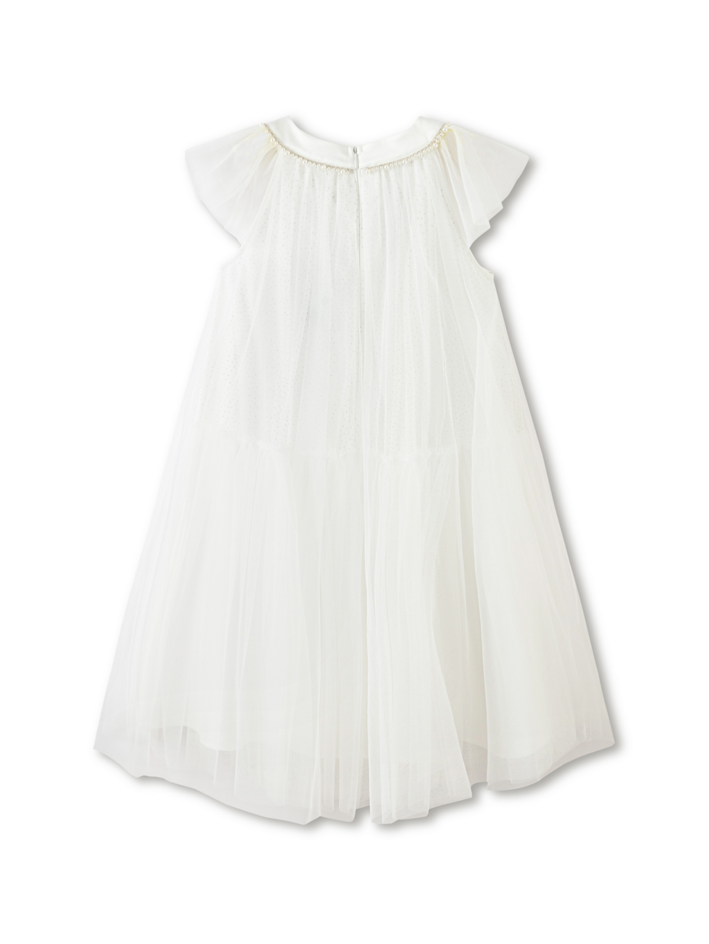 Balabala Girls Pleated Chiffon Dress White