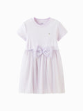 Balabala Girls Bow Tulle Dress White,Purple