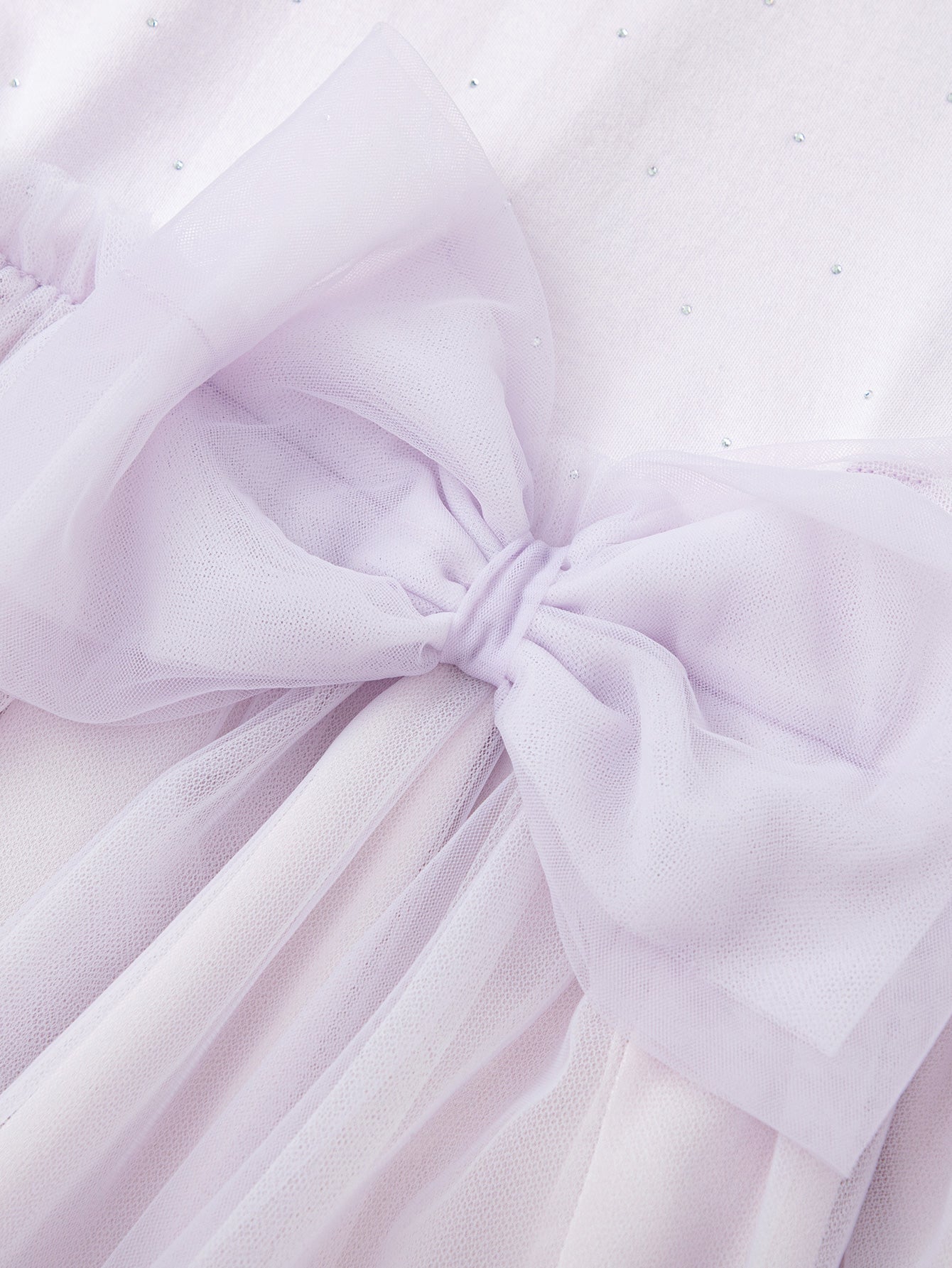 Balabala Girls Bow Tulle Dress White,Purple