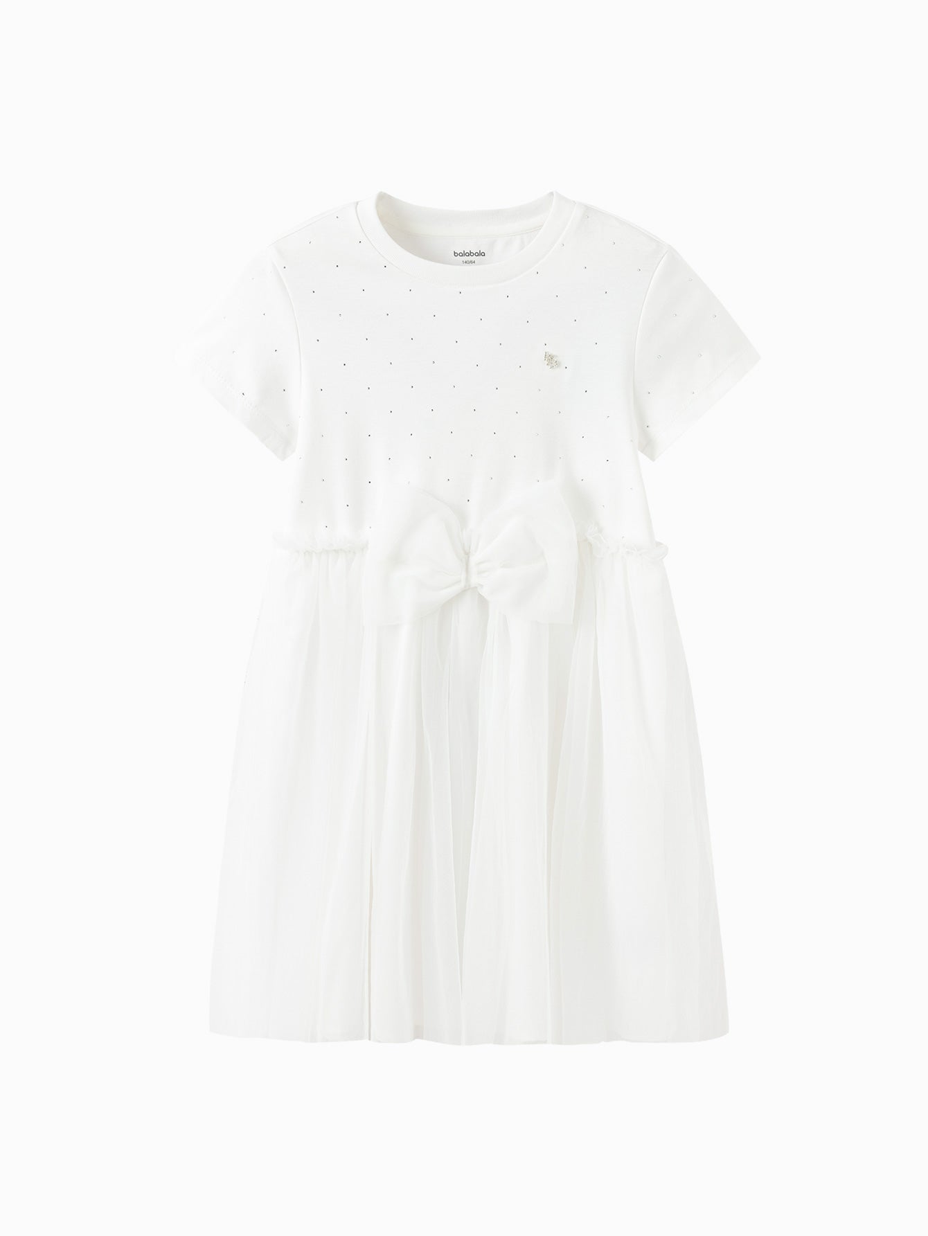 Balabala Girls Bow Tulle Dress White,Purple