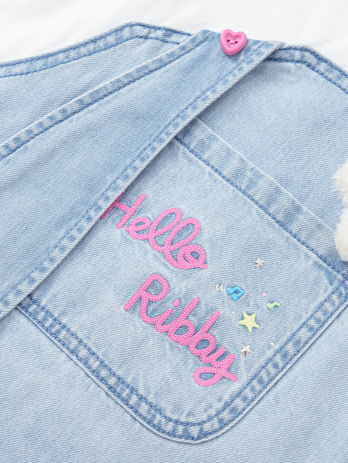 Balabala Girls Hello Kitty Denim Dress Set Light Blue