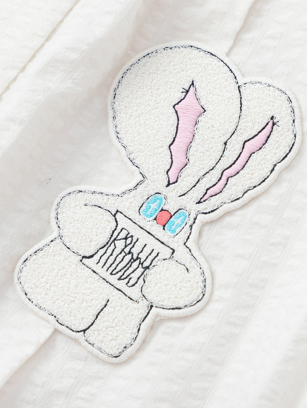 Balabala Girls Rabbit Patch Dress Blue White