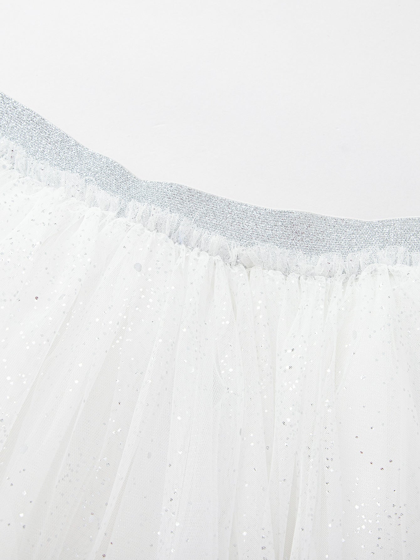 Balabala Girls Glitter Tulle Skirt White