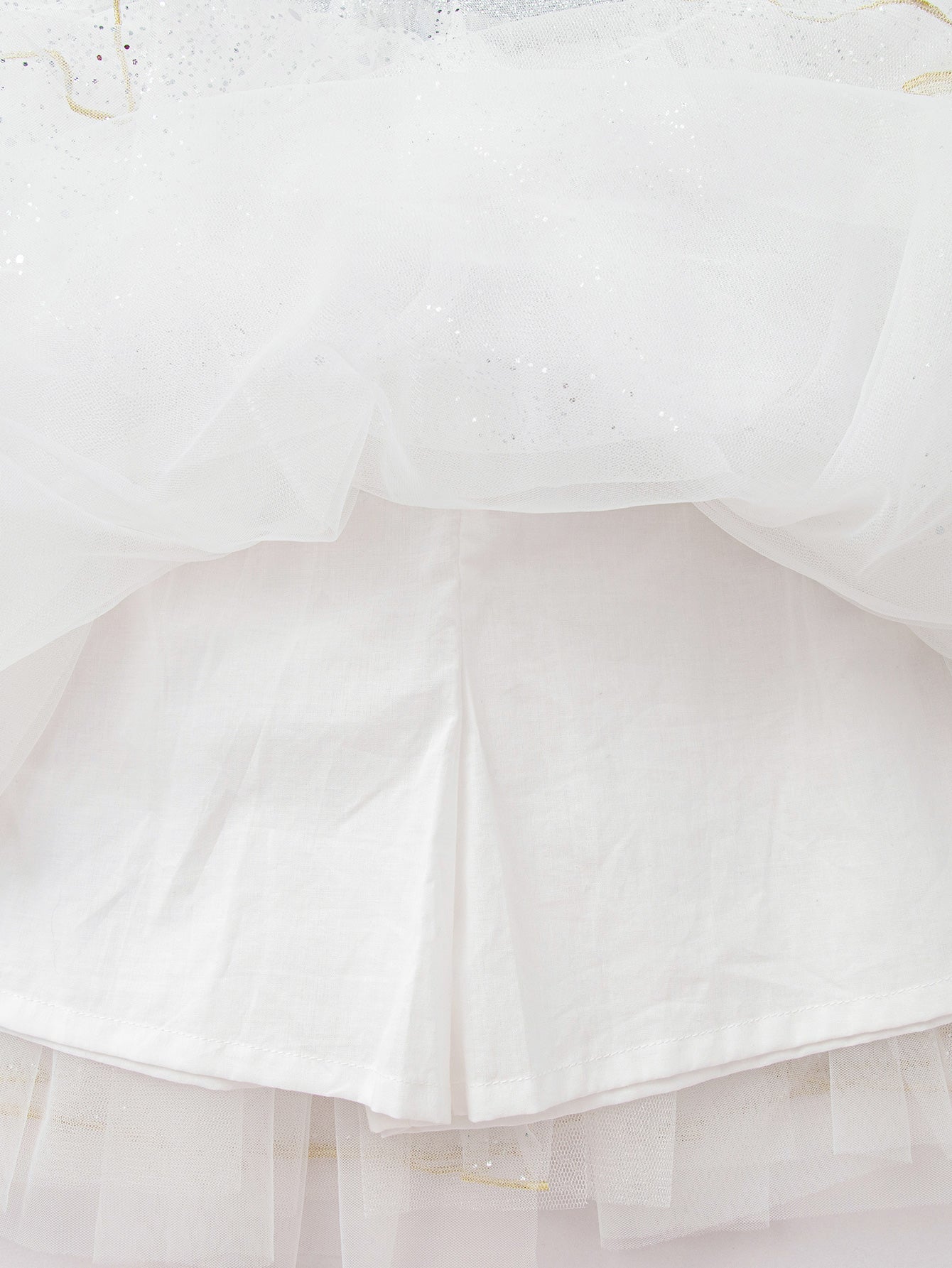 Balabala Girls Glitter Tulle Skirt White