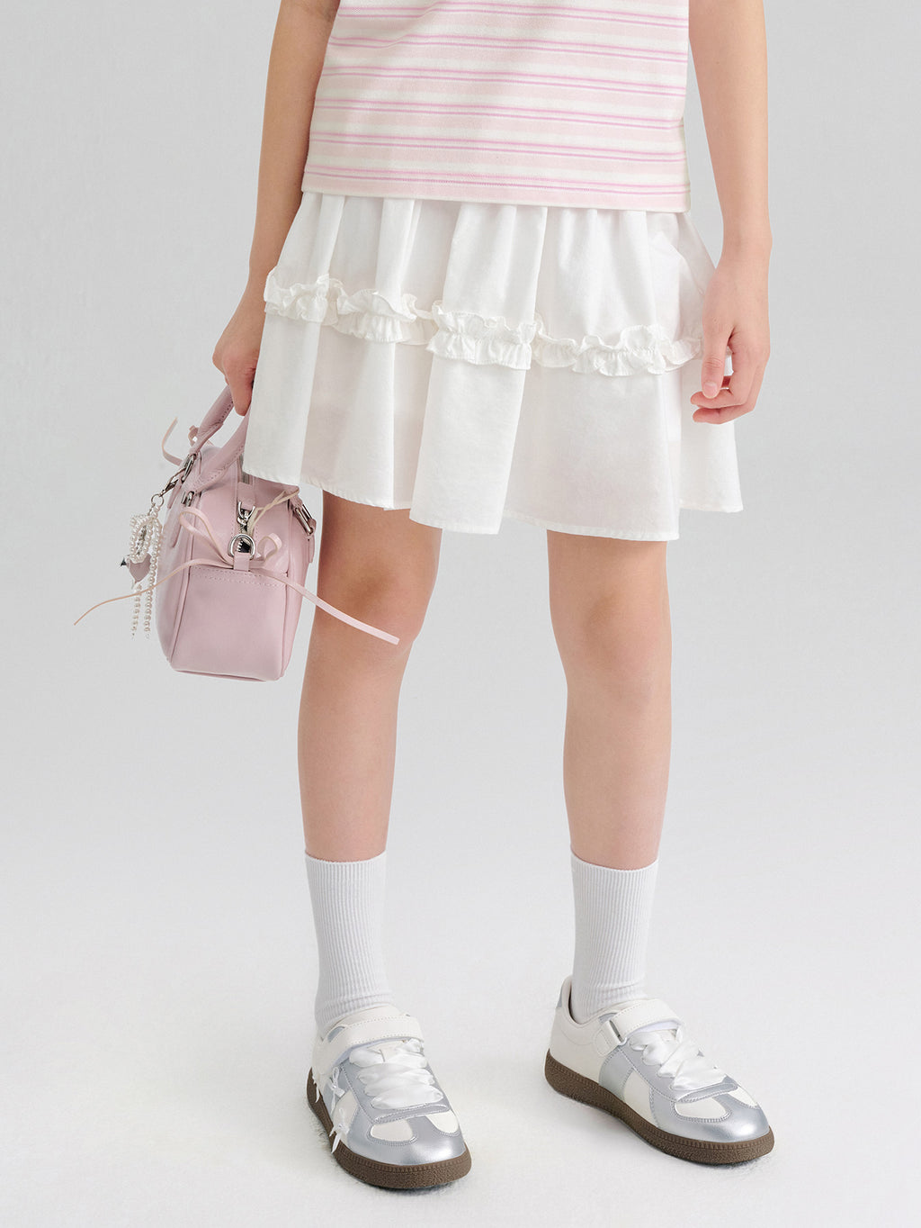 Balabala Girls Layered Skirt White