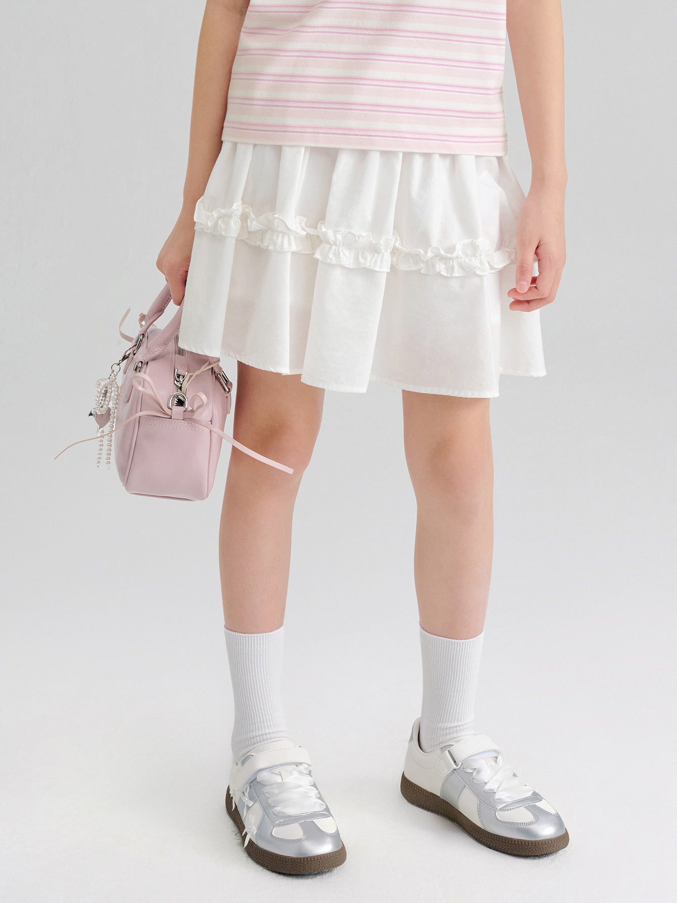 Balabala Girls Layered Skirt White