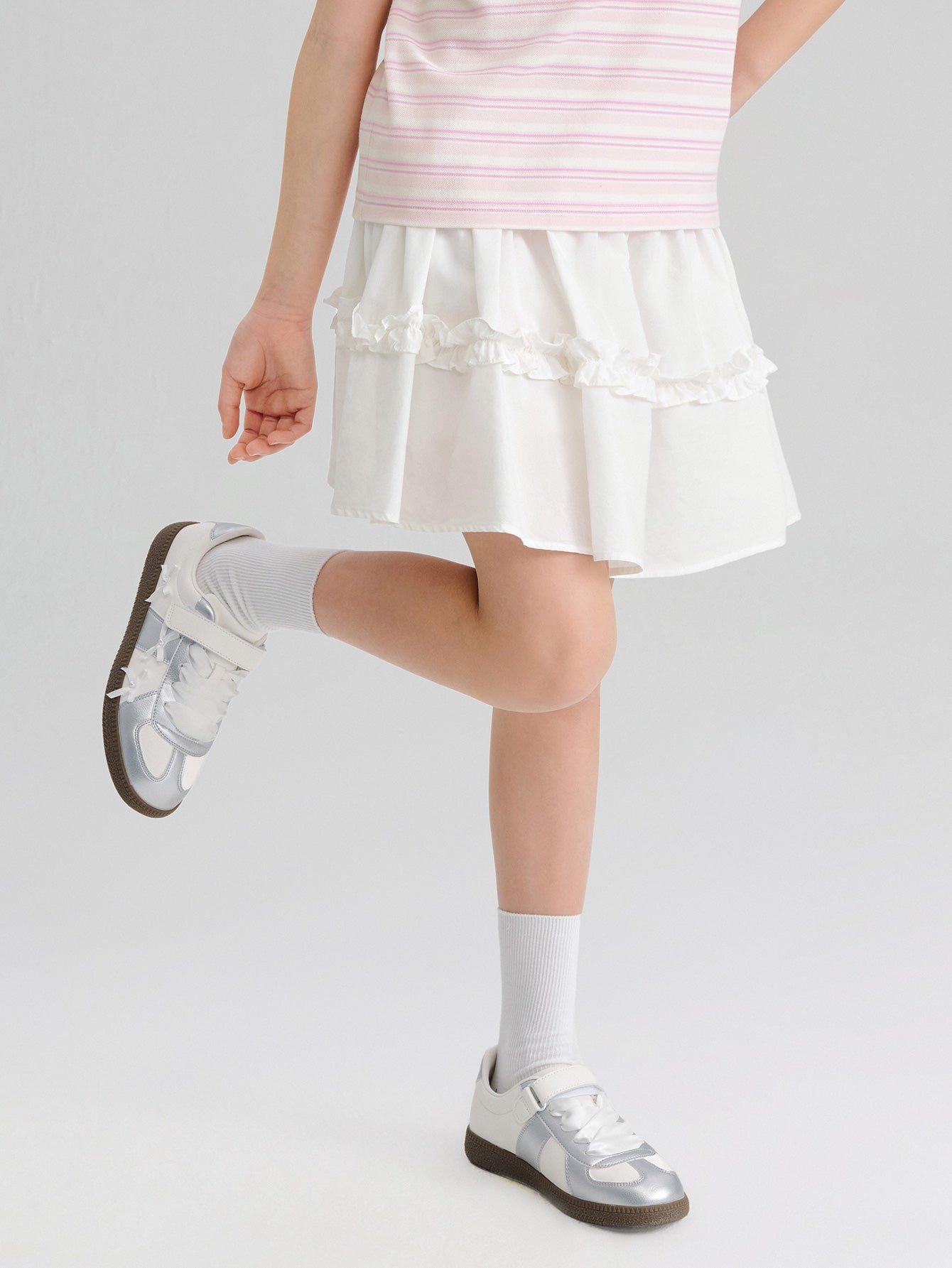 Balabala Girls Layered Skirt White