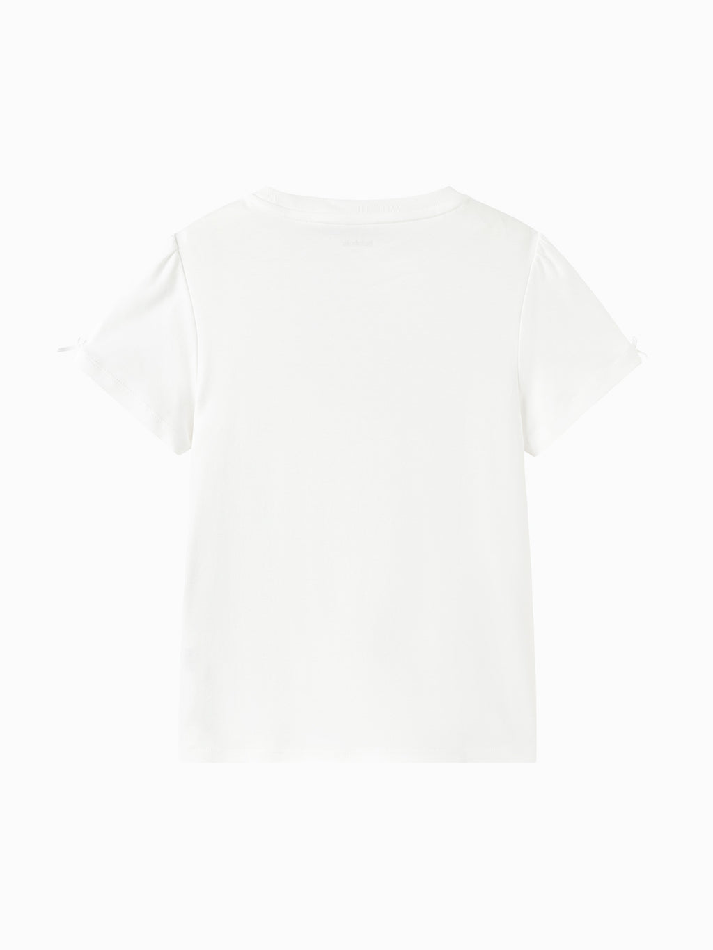 Balabala Girls Pearl Sleeve T Shirt Raw White,Pink Purple