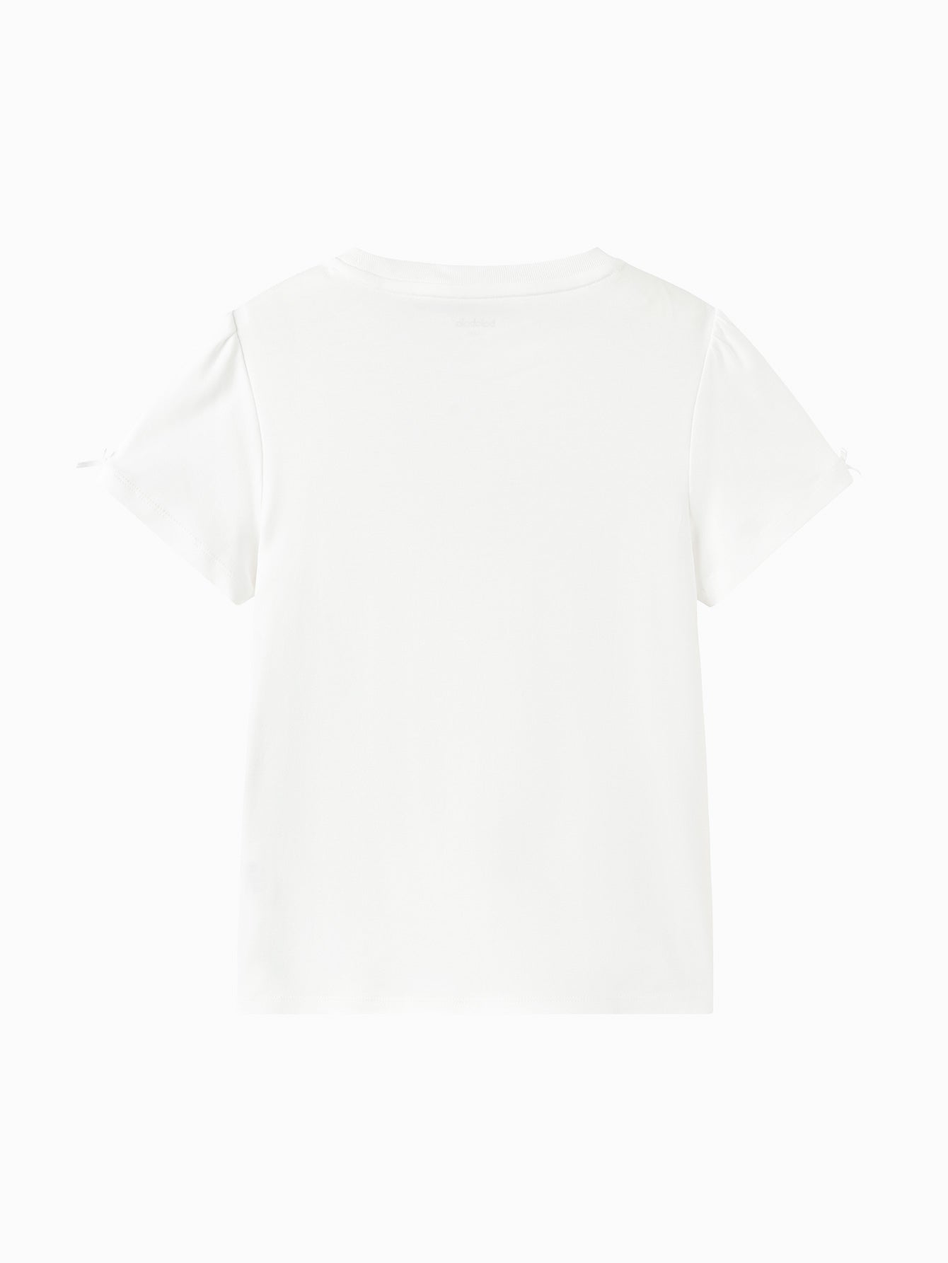 Balabala Girls Pearl Sleeve T Shirt Raw White,Pink Purple