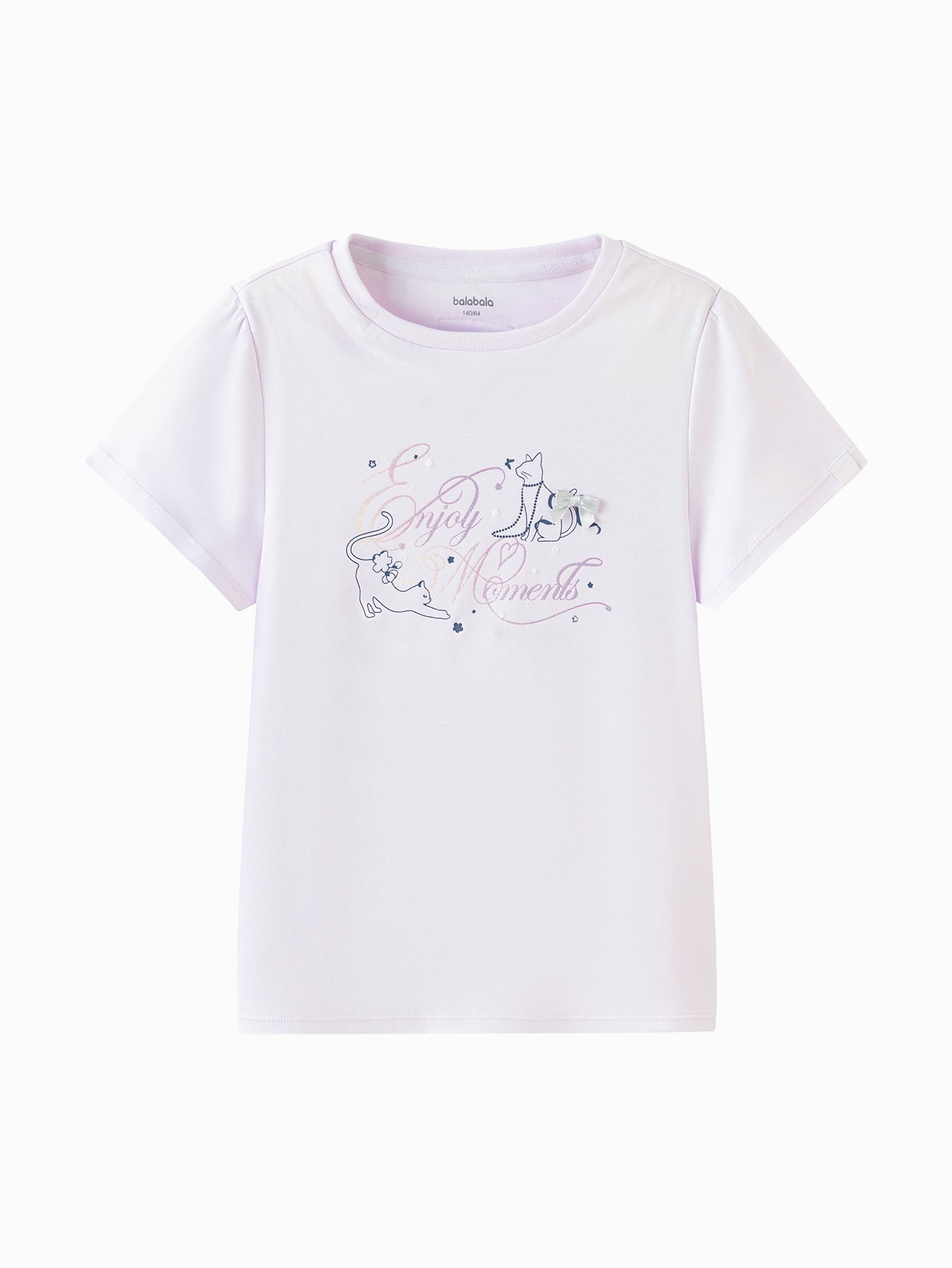 Balabala Girls Swan Graphic T Shirt White,Purple,Pink