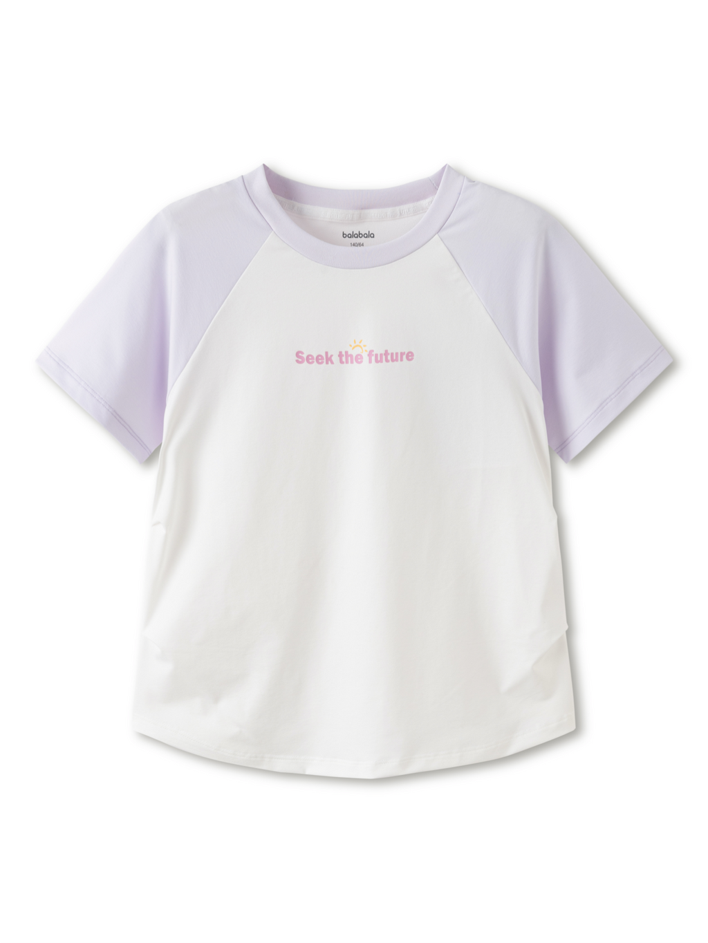 Balabala Girls Raglan T Shirt Cream Blue,Violet