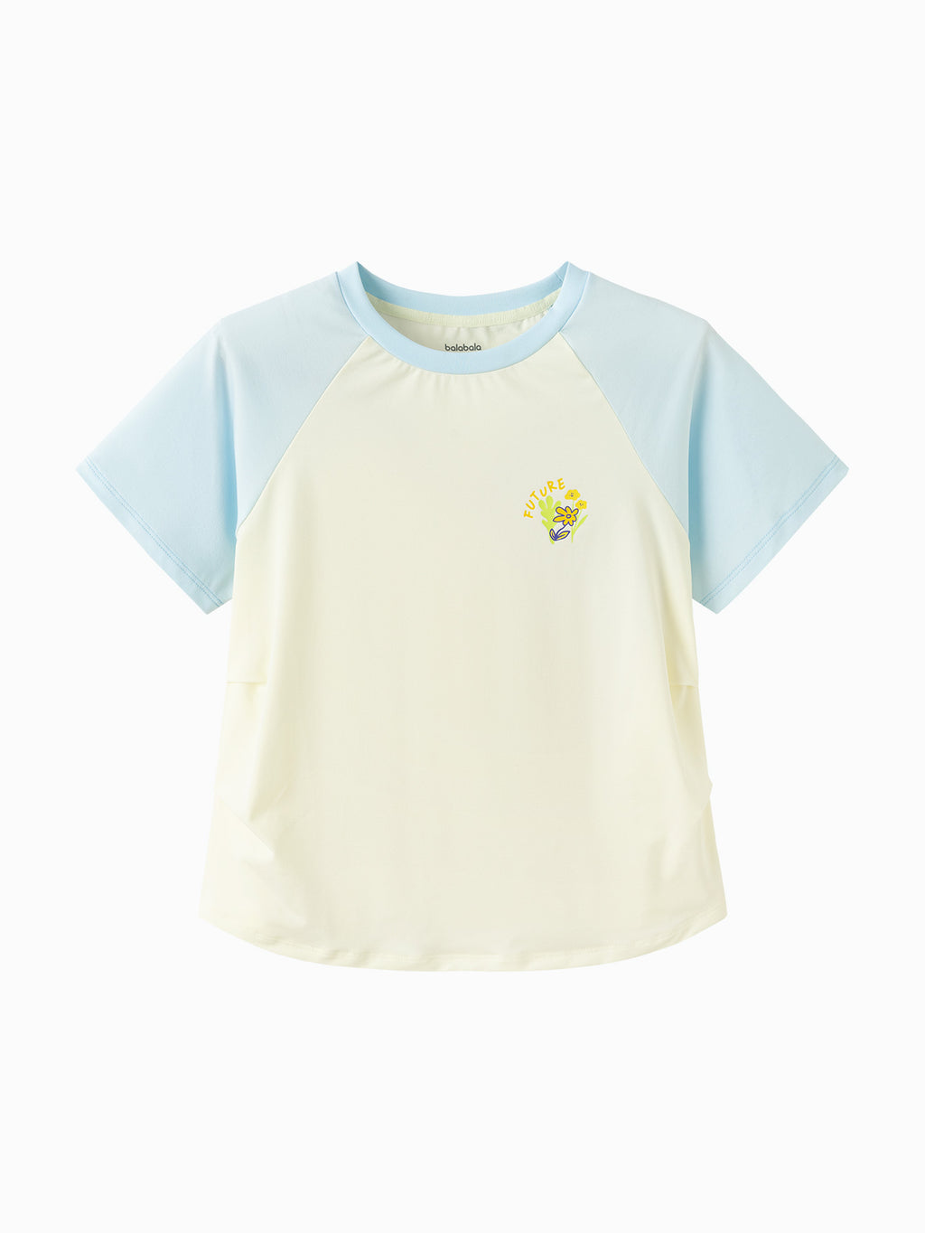 Balabala Girls Raglan T Shirt Cream Blue,Violet