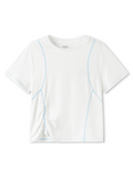 Balabala Girls Ruched Side T Shirt White,Violet