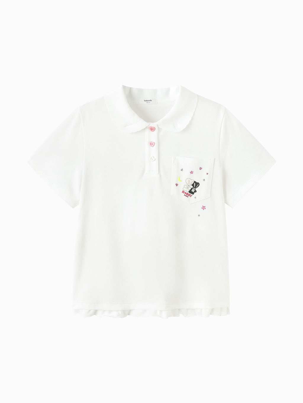 Balabala Girls Hello Kitty Polo Shirt White,Yellow