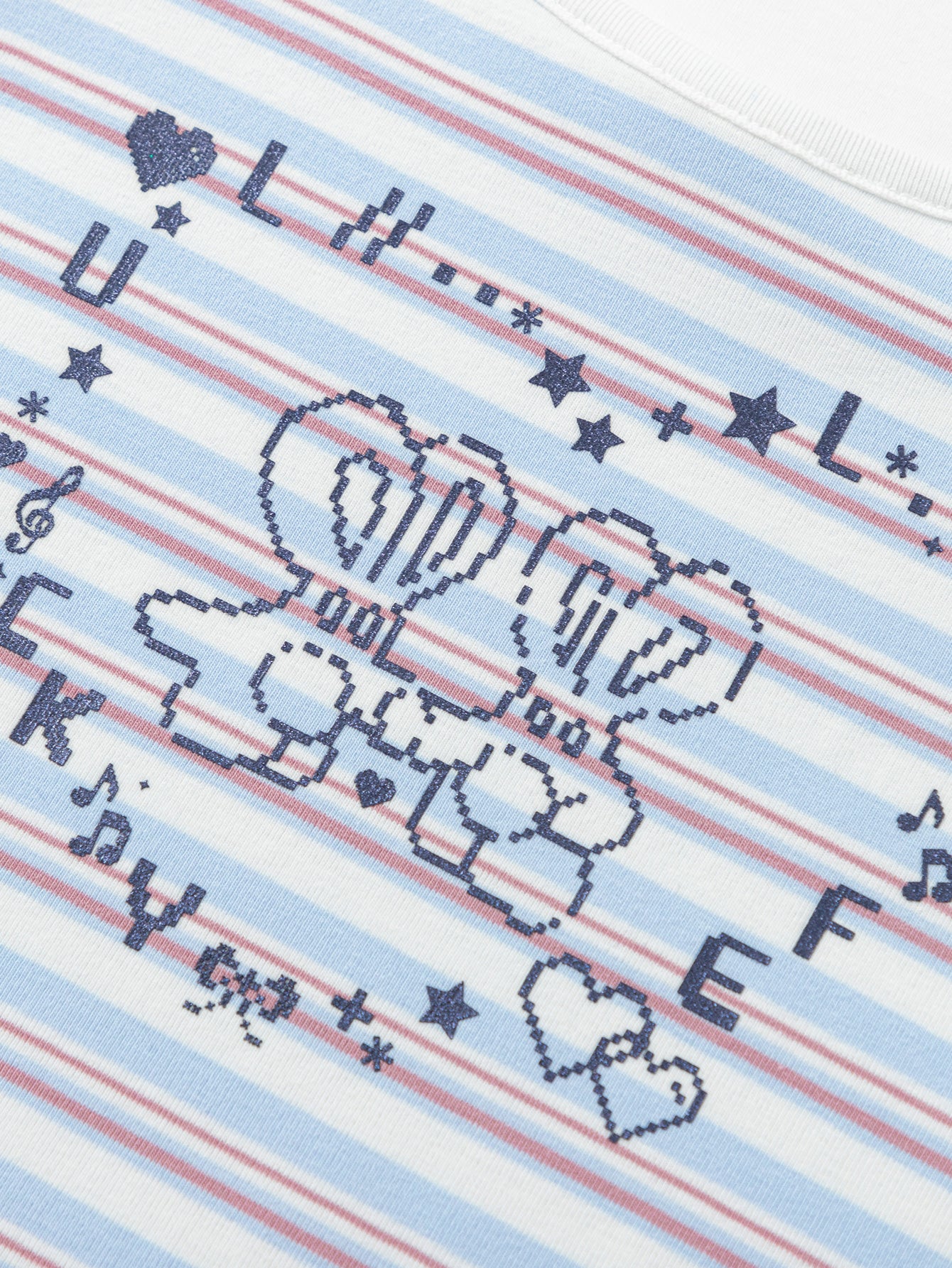 Balabala Girls Stripe T Shirt White Blue