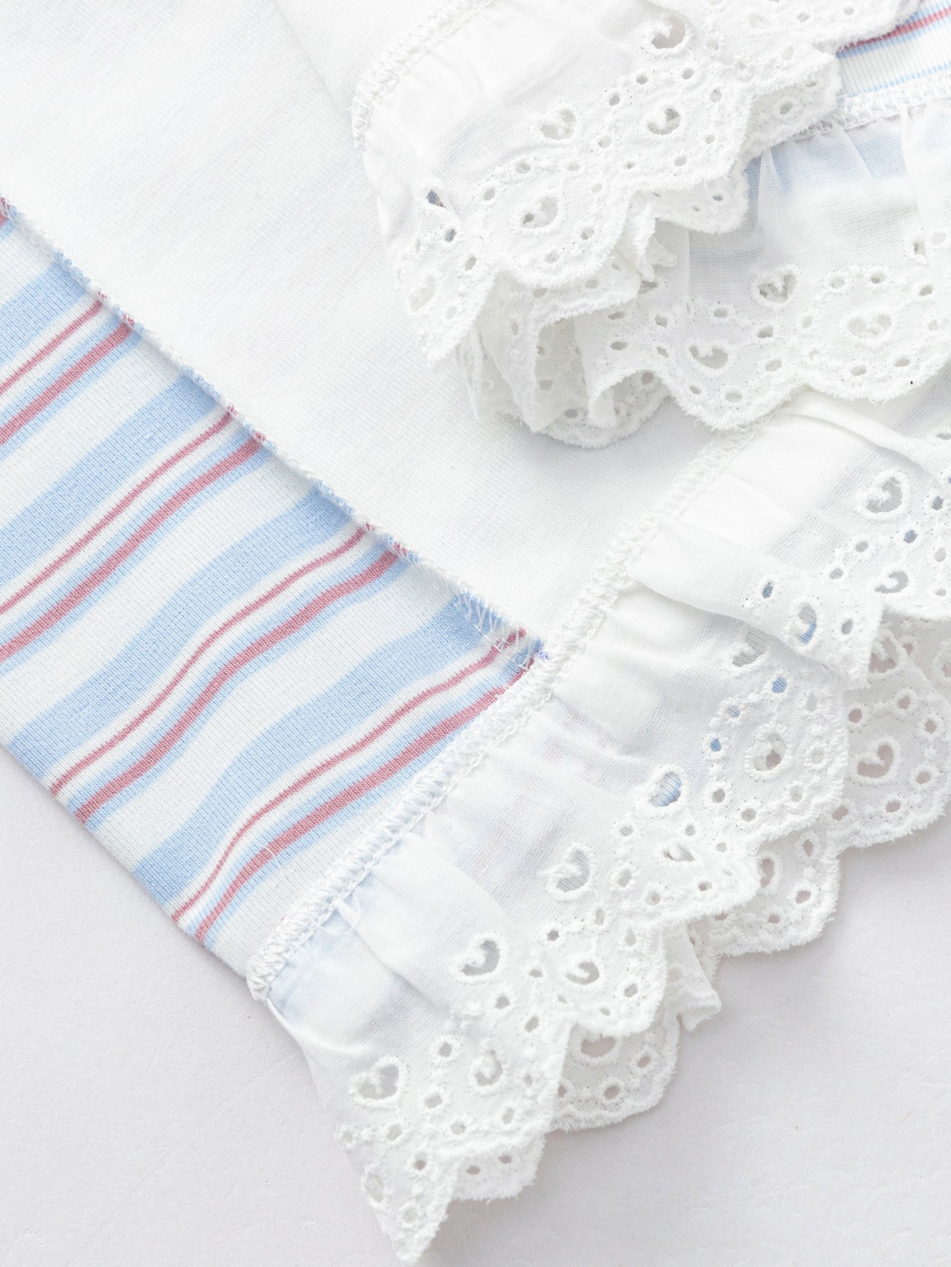 Balabala Girls Stripe T Shirt White Blue