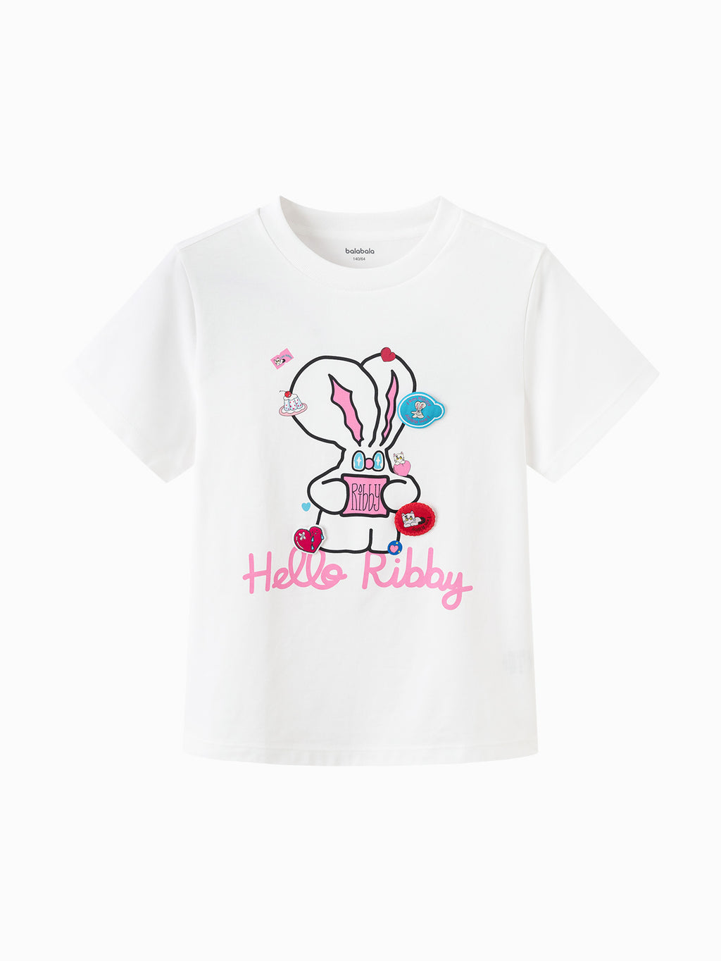 Balabala Girls Hello Kitty Graphic T Shirt White,Visions Pink,Dark Blue