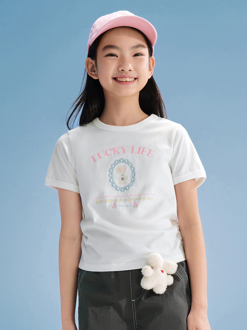 Balabala Girls Graphic T Shirt White,White Red,Blue