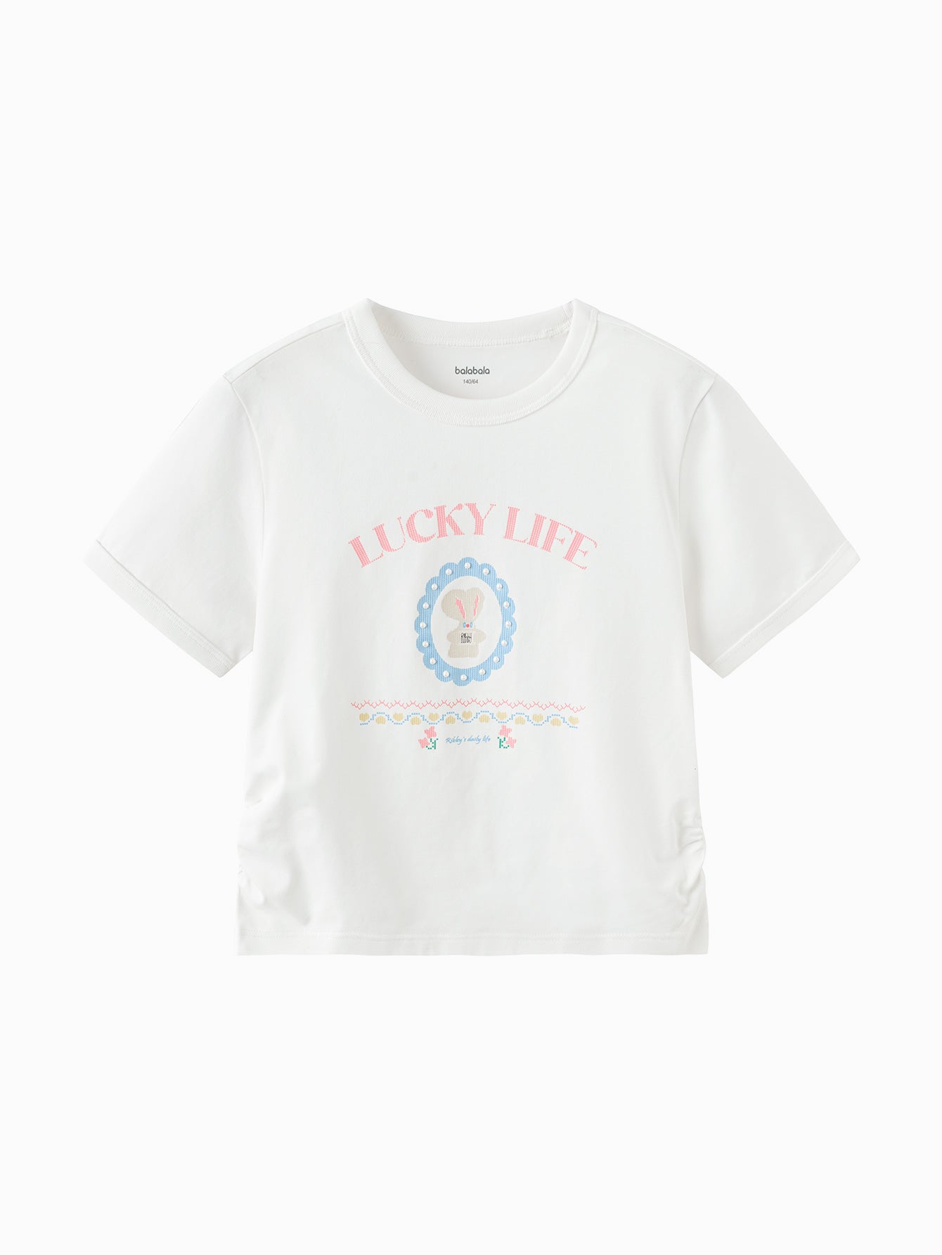 Balabala Girls Graphic T Shirt White,White Red,Blue