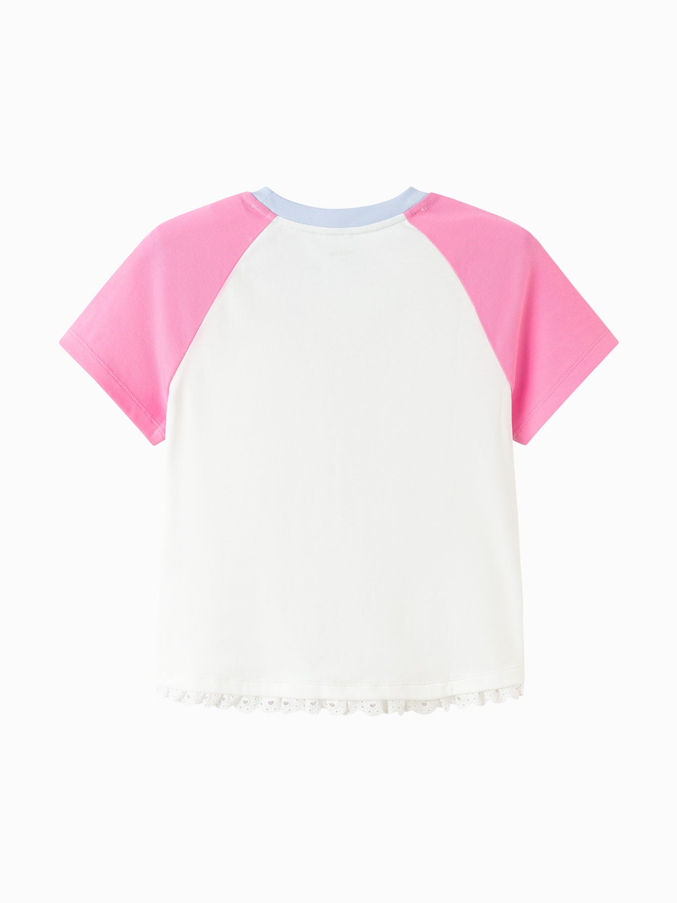 Balabala Girls Bunny Raglan T-Shirt Pink White