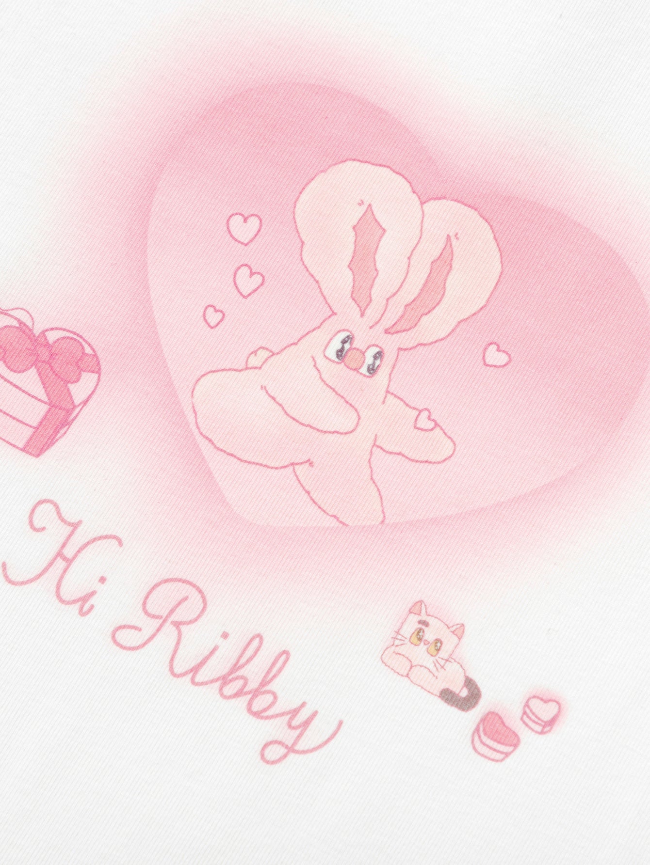 Balabala Girls Bunny Raglan T-Shirt Pink White