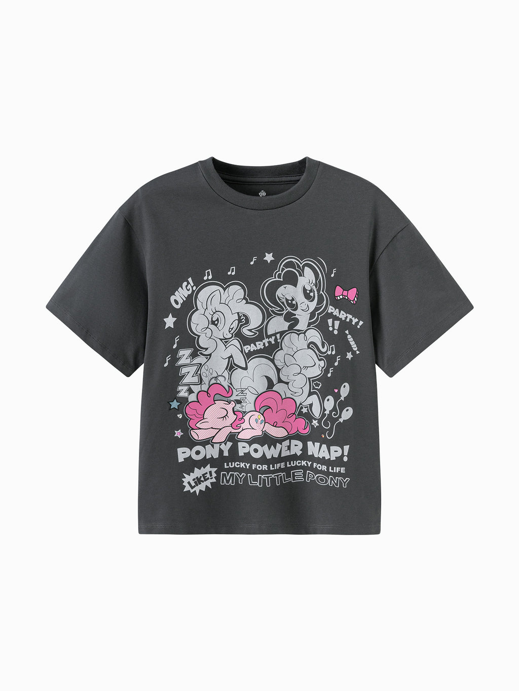 Balabala Girls Pony Graphic T-Shirt Gray,Raw White,Rose Red,Ice blue