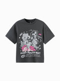 Balabala Girls Pony Graphic T-Shirt Gray,Raw White,Rose Red,Ice blue