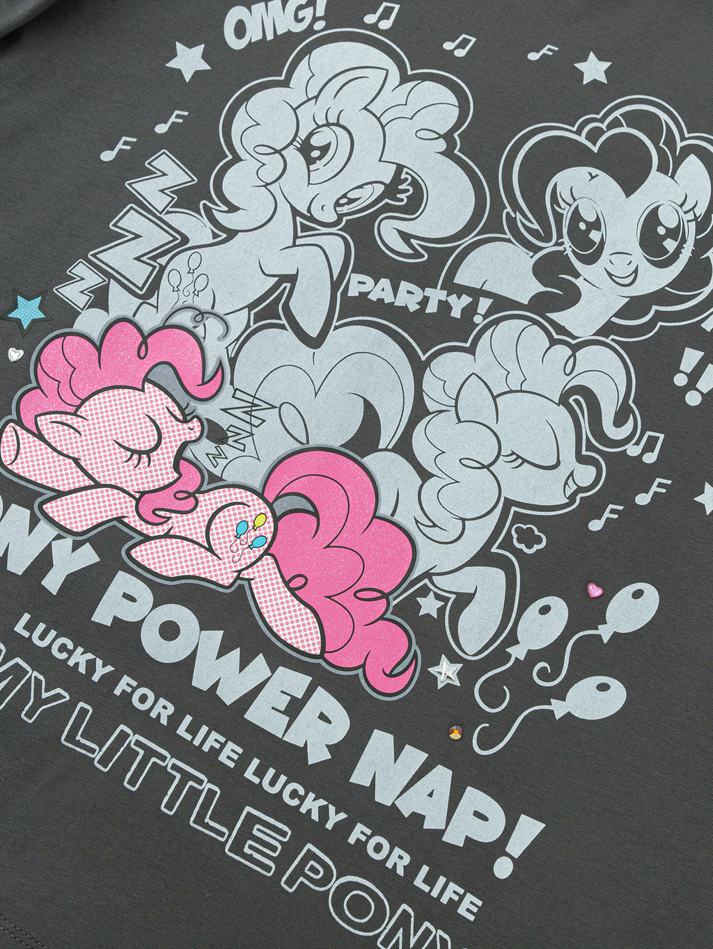 Balabala Girls Pony Graphic T-Shirt Gray,Raw White,Rose Red,Ice blue