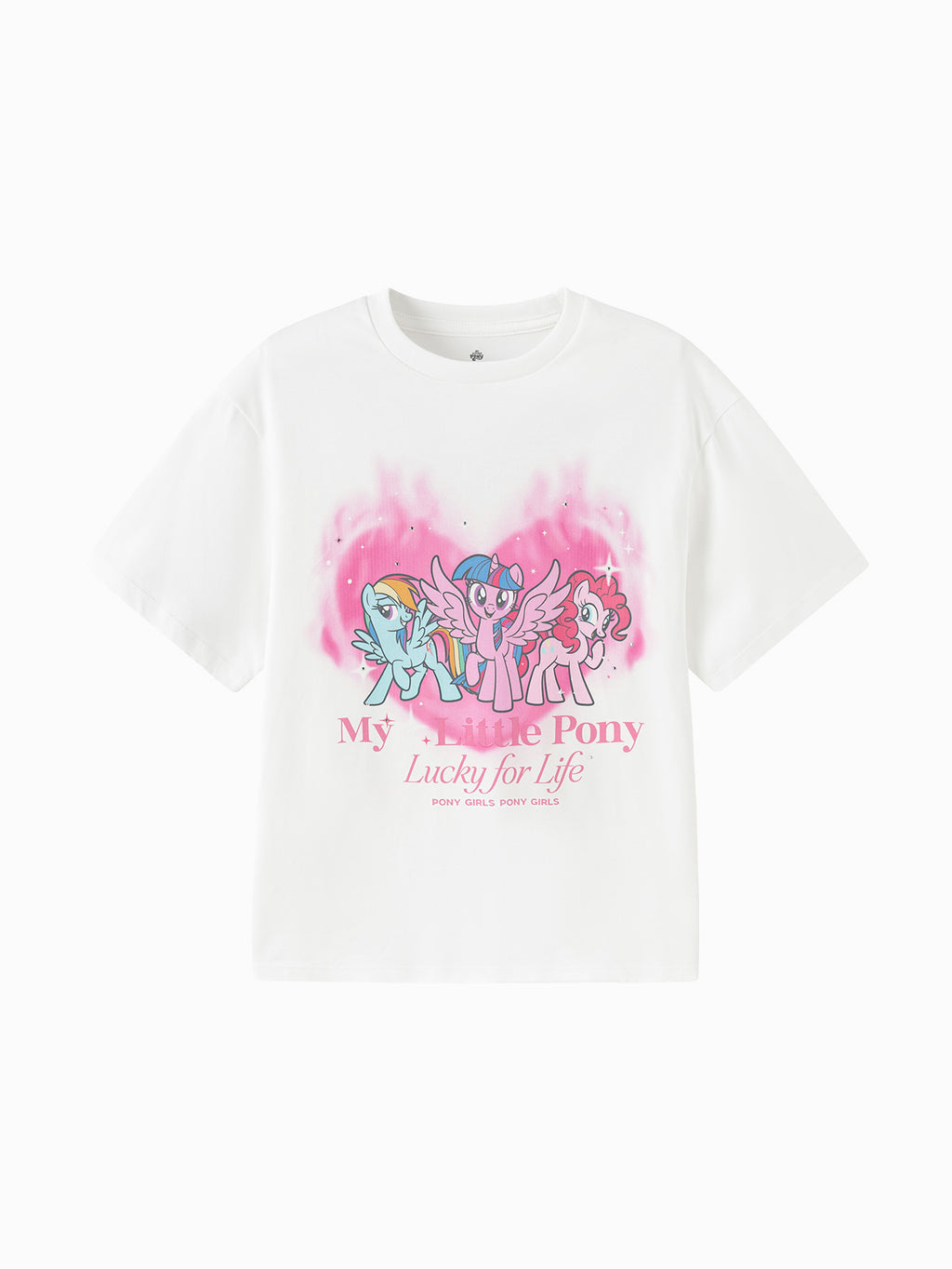 Balabala Girls Pony Graphic T-Shirt Gray,Raw White,Rose Red,Ice blue