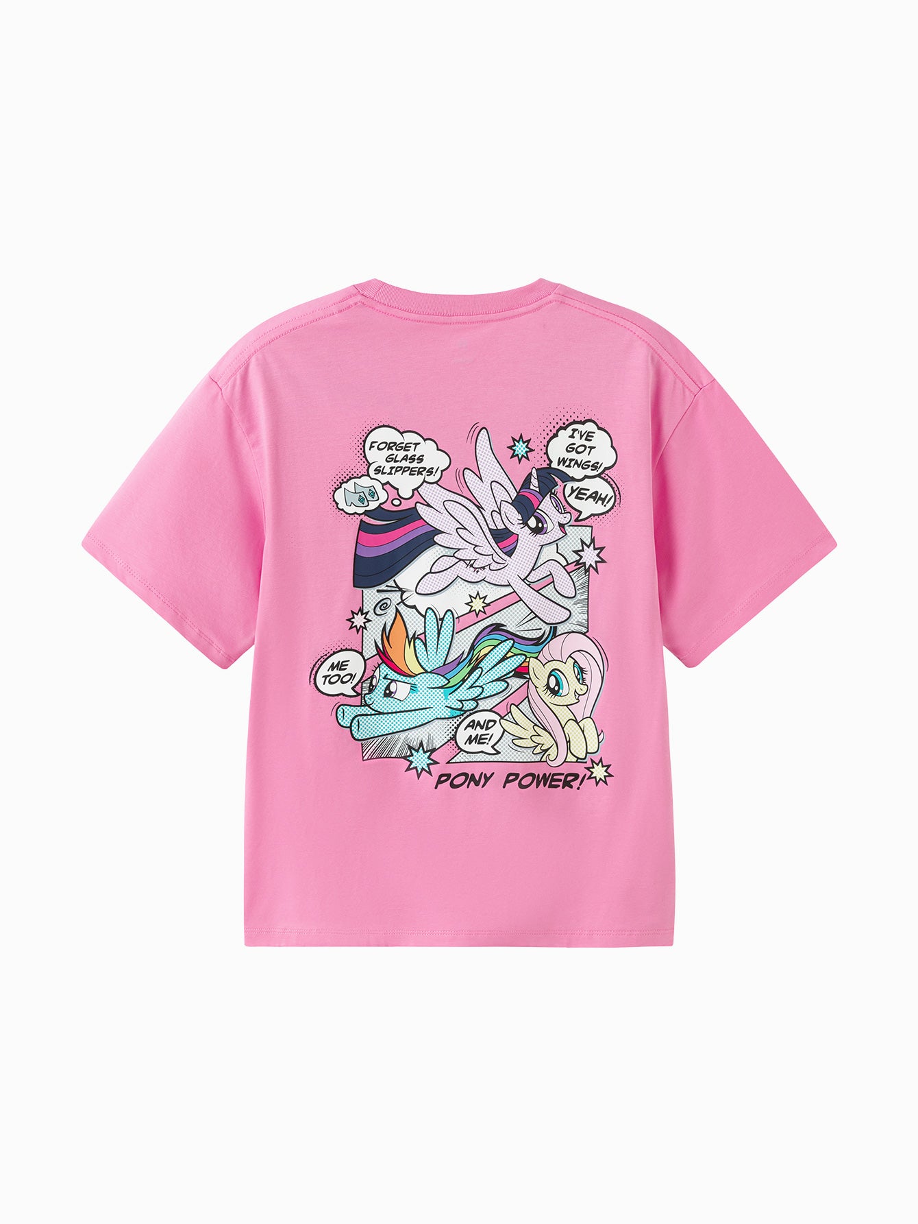 Balabala Girls Pony Graphic T-Shirt Gray,Raw White,Rose Red,Ice blue