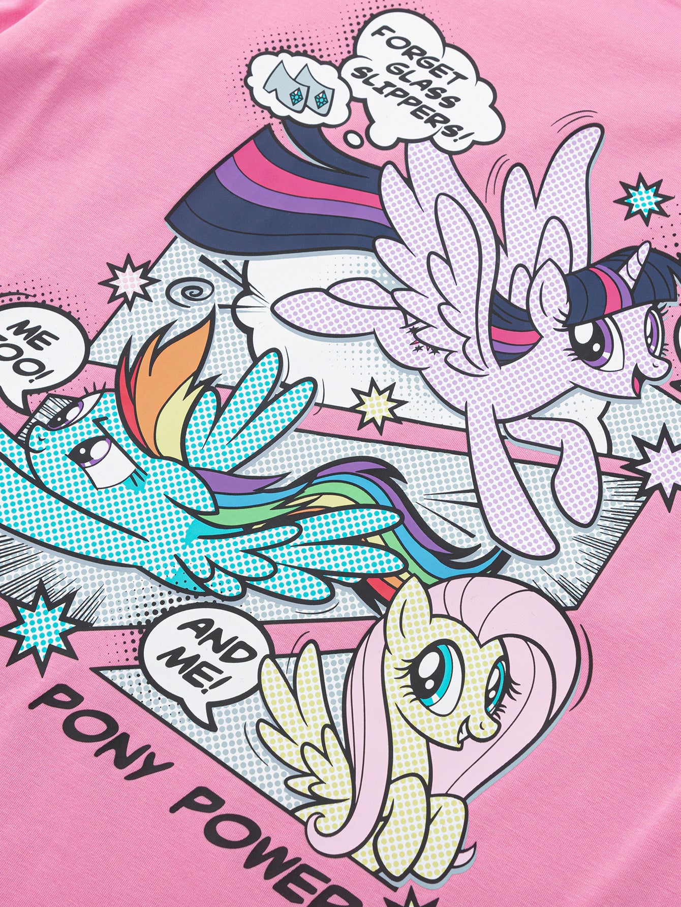 Balabala Girls Pony Graphic T-Shirt Gray,Raw White,Rose Red,Ice blue