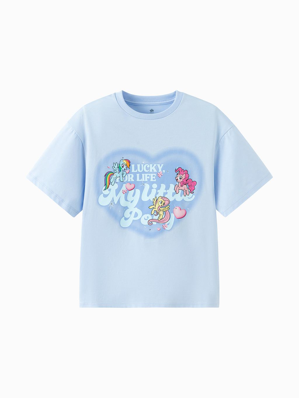 Balabala Girls Pony Graphic T-Shirt Gray,Raw White,Rose Red,Ice blue
