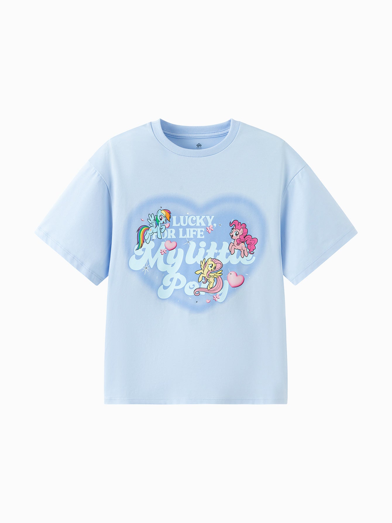 Balabala Girls Pony Graphic T-Shirt Gray,Raw White,Rose Red,Ice blue