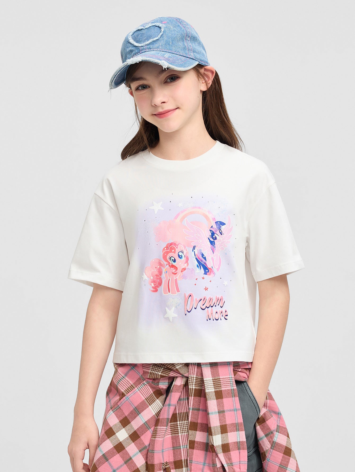 Balabala Girls Pony Print T-Shirt White