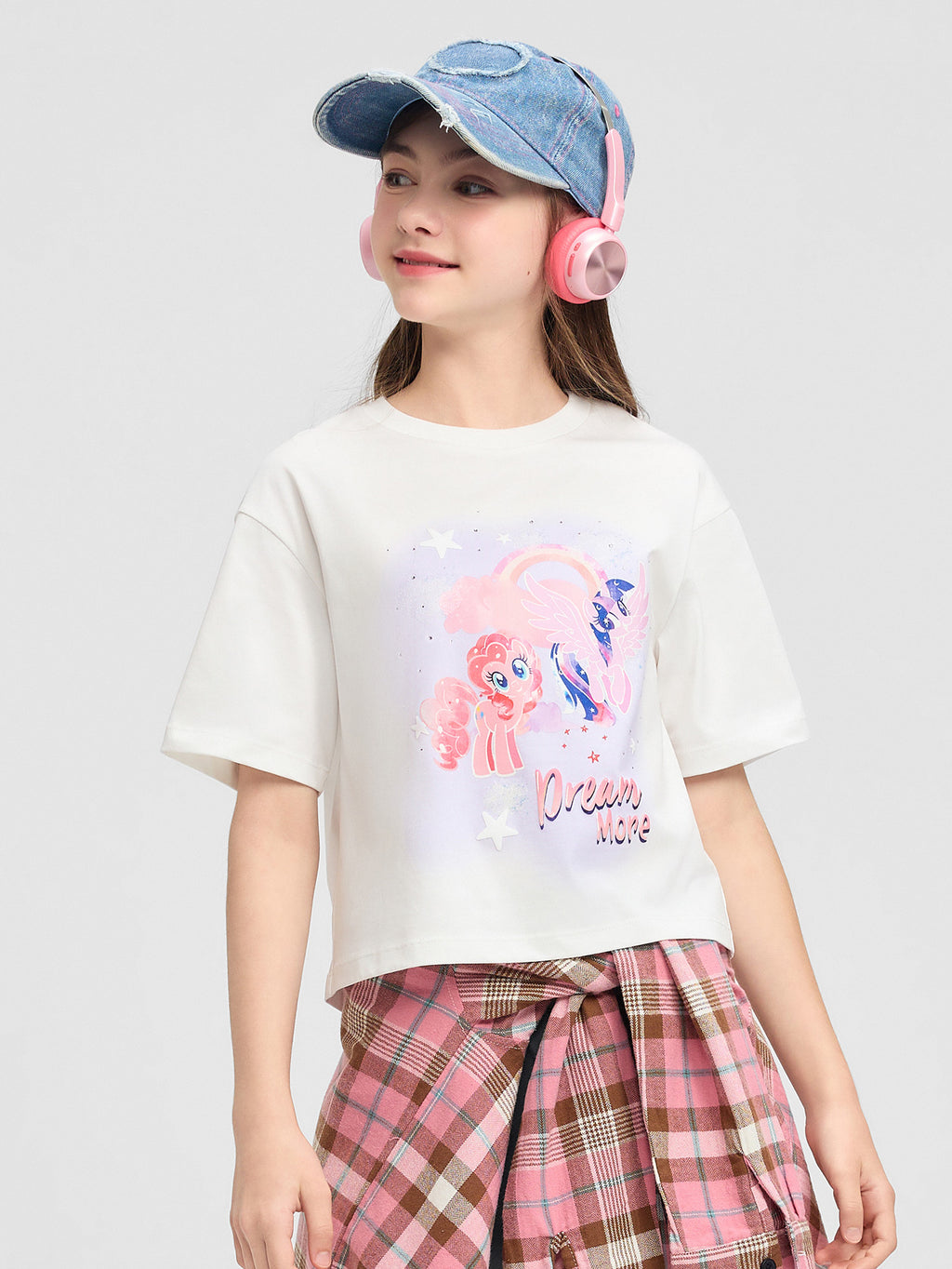 Balabala Girls Pony Print T-Shirt White