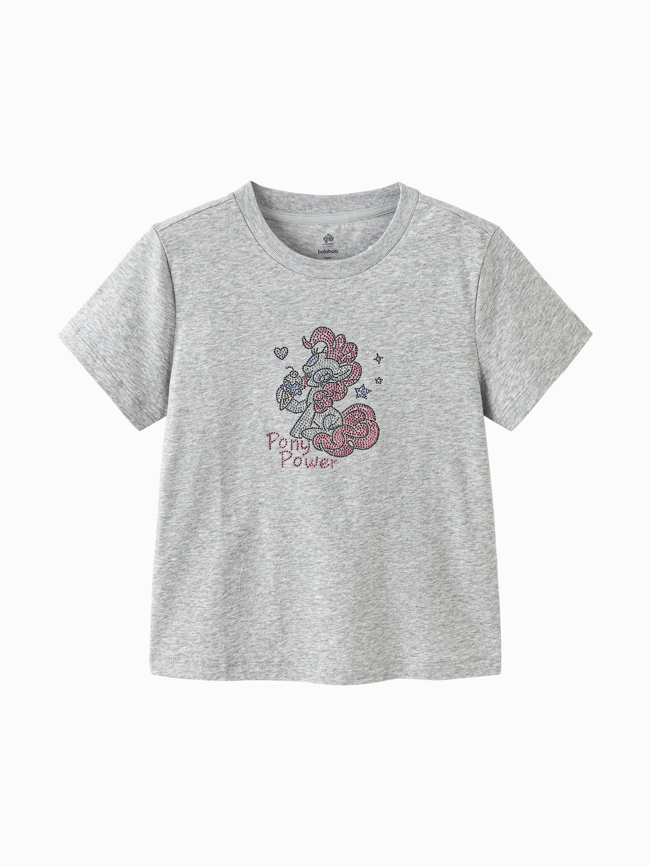 Balabala Girls Pony T-Shirt Gray