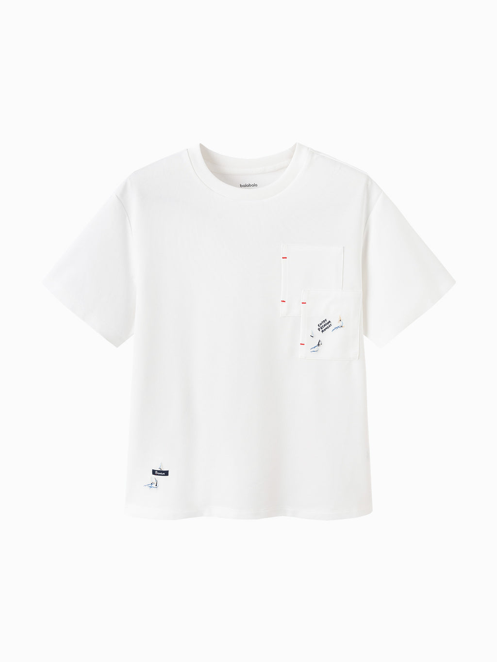 Balabala Boys Print T Shirt White Gray,Gray Blue,Raw White
