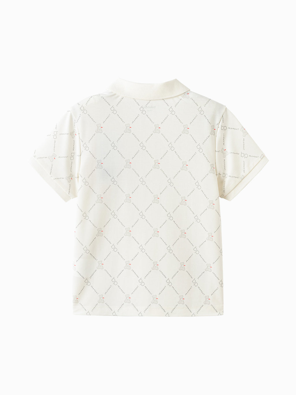 Balabala Boys Basic Polo Shirt White Gray,Raw White