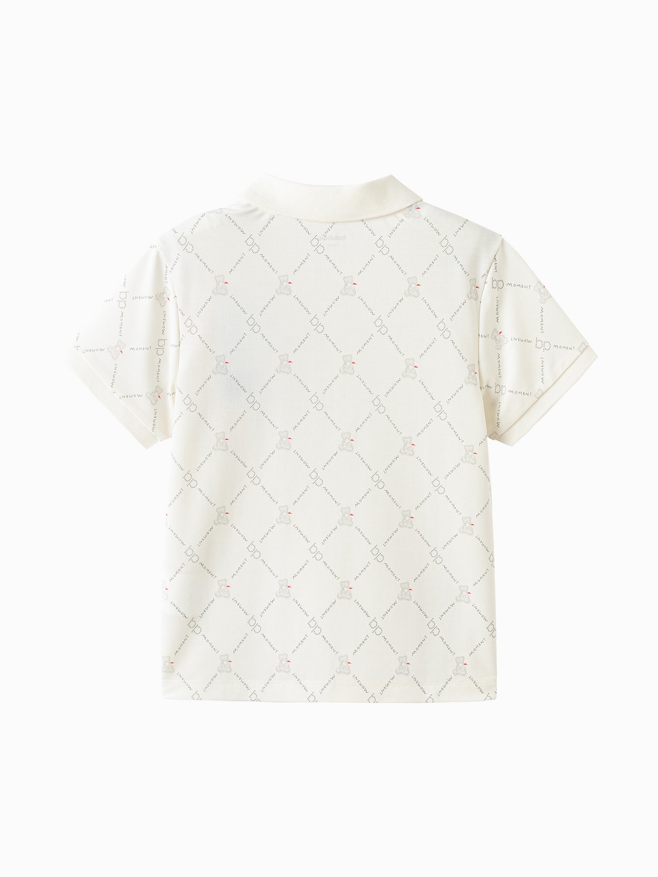 Balabala Boys Basic Polo Shirt White Gray,Raw White