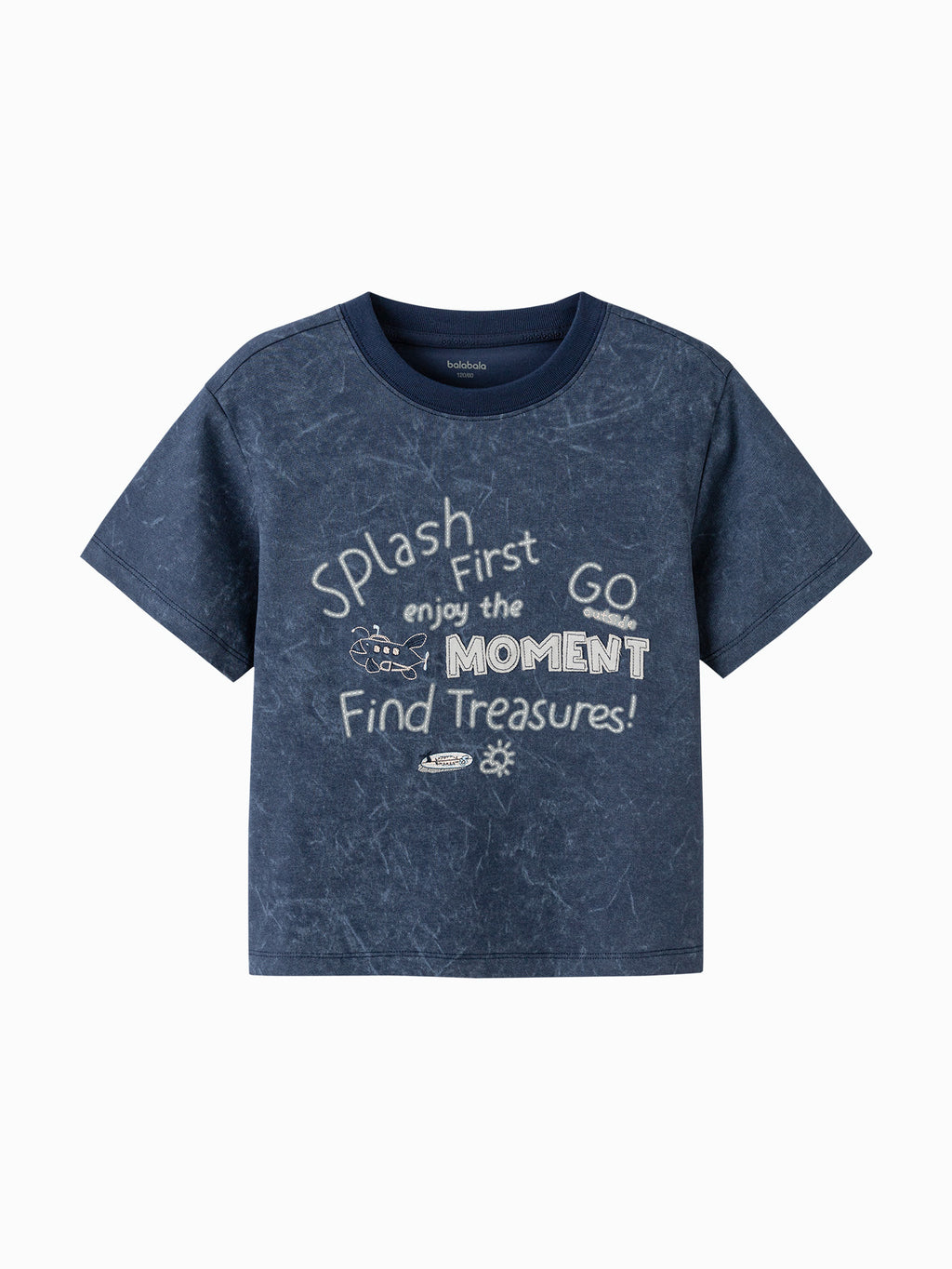 Balabala Splash Print T-Shirt Blue,Pink Green