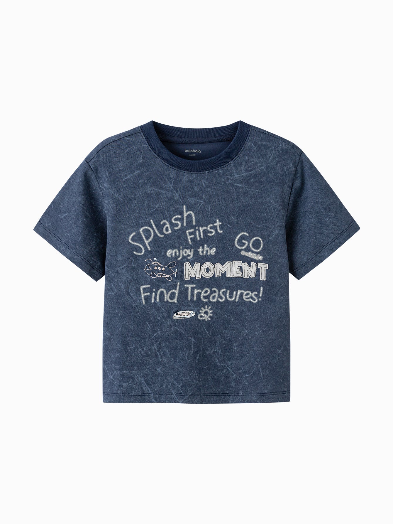 Balabala Splash Print T-Shirt Blue,Pink Green