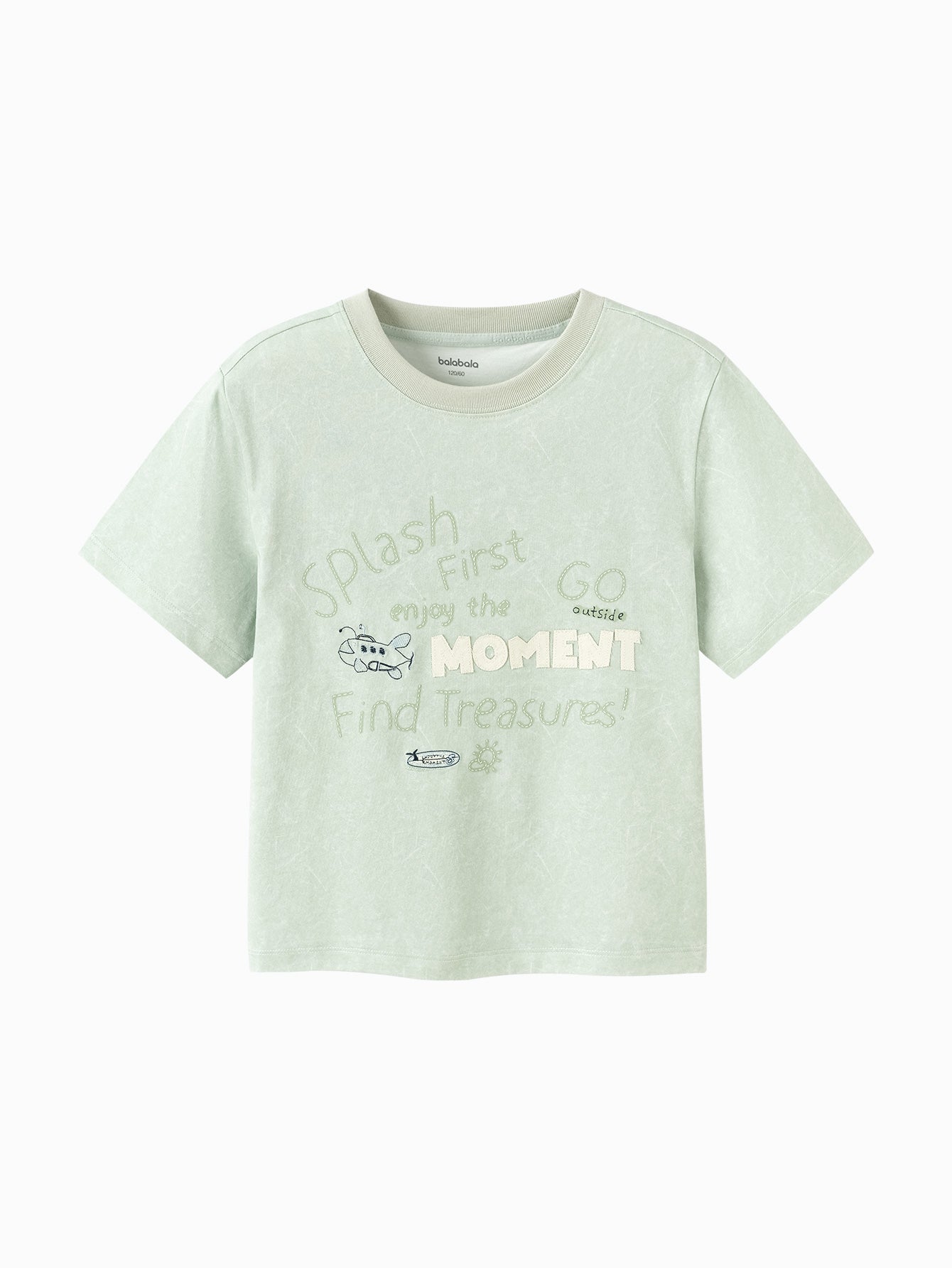 Balabala Splash Print T-Shirt Blue,Pink Green