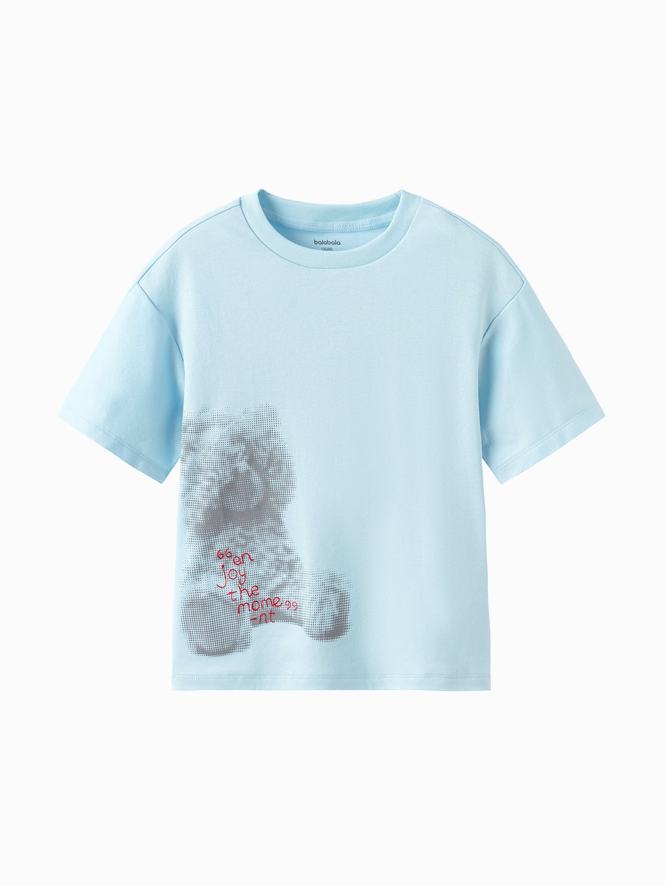 Balabala Boys Washed Graphic T Shirt Ice blue