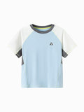 Balabala Boys Color Block Raglan T Shirt Blue,Raw White