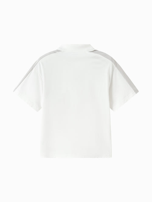 Balabala Boys Contrast Sleeve Polo Shirt White