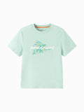 Balabala Boys Graphic T-Shirt Green,Raw White