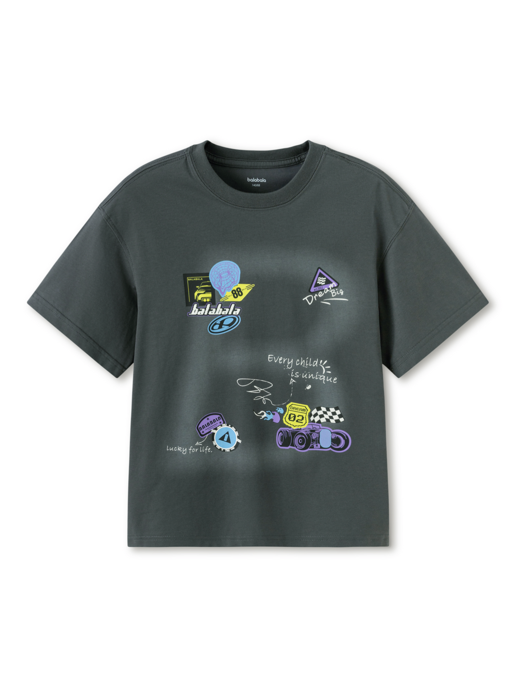 Balabala Boys Graphic T-Shirt Dark Gray